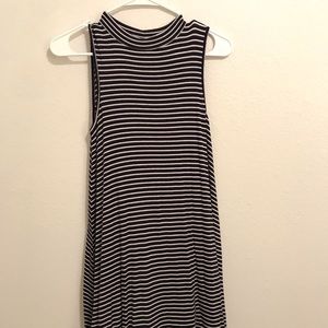 navy and white striped t shirt dress